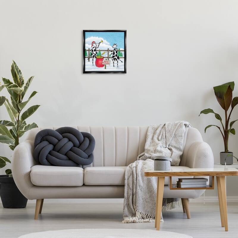 Stupell Feed The Farmless Funny Cows Framed Floater Canvas Wall Art Design By Roger Straub