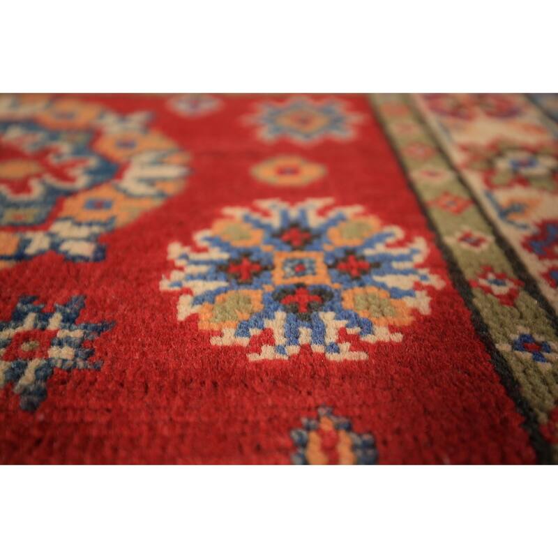 Red Kazak Oriental Accent Rug Hand-Knotted Wool Carpet - 2'0" x 3'0"