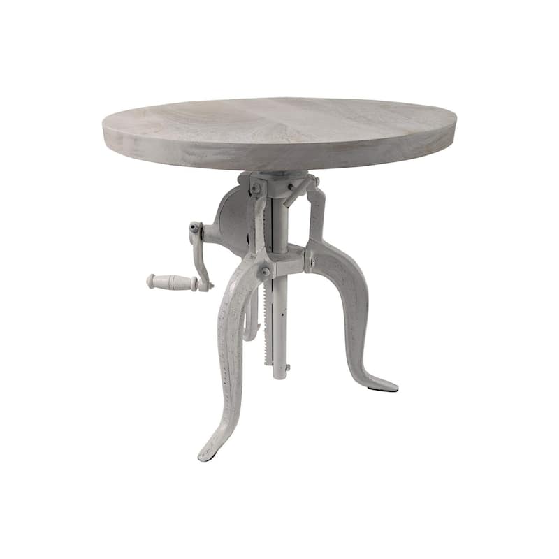 Rustic Style Adjustable Accent Table - 19" - White