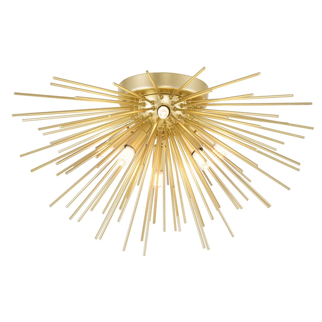 Savannah 6 Light 20in Gold Leaf Flush Mount - Gold Leaf