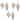 Beveled Amber Glass Drop Ornament (Set of 6) - N/A