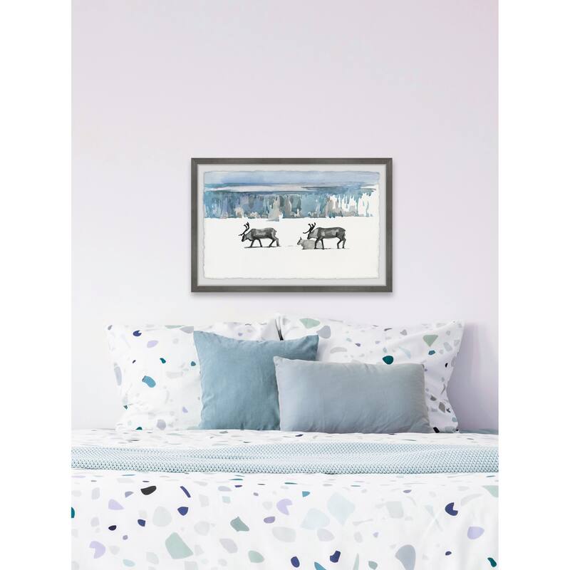 'Caribou Trek' Framed Painting Print