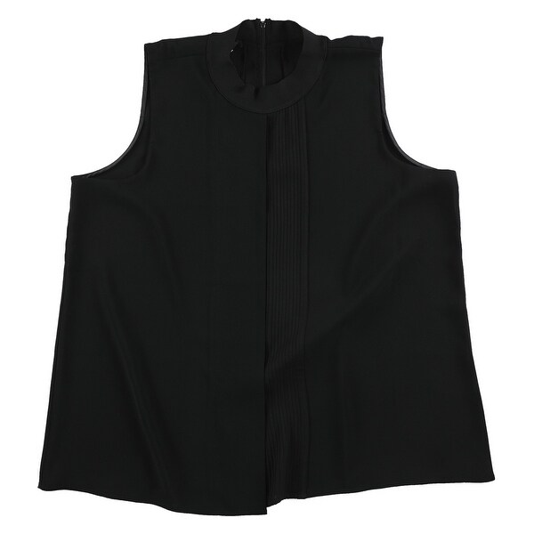 Alfani Womens Pleated Knit Blouse, black, 18
