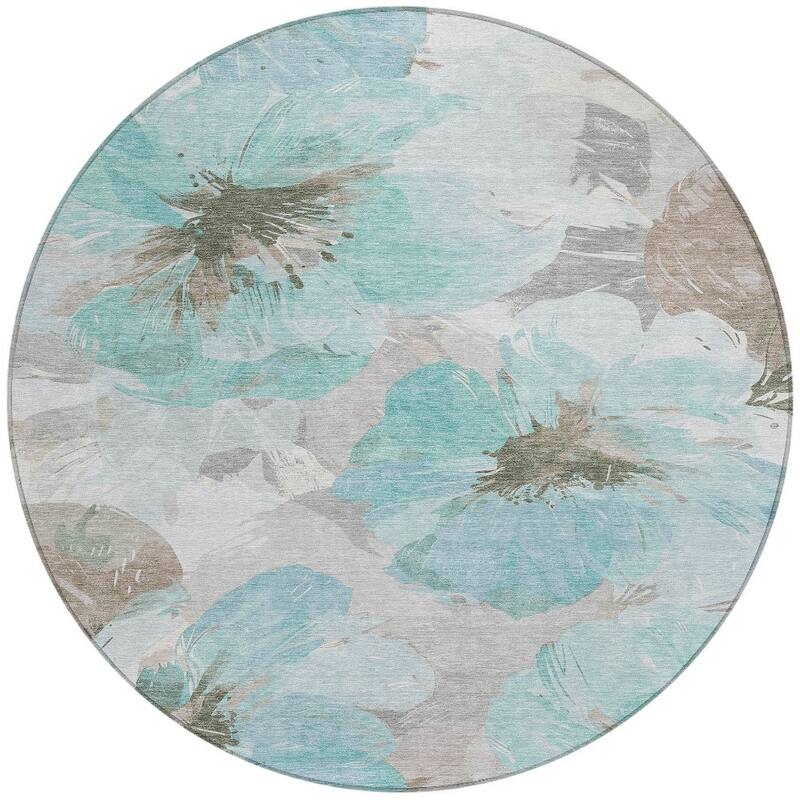 HomeRoots Floral Transitional Rectangle Outdoor Rug