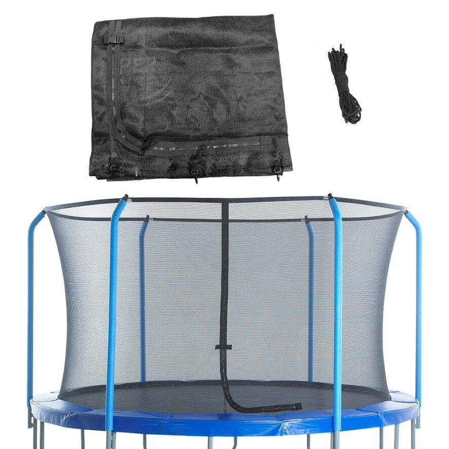Machrus Upper Bounce Trampoline Safety Net For 12FT Round Trampolines using 6 Curved Poles, Net Only