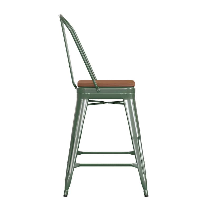All-Weather Commercial Counter Stool with Removable Back & Poly Resin Seat