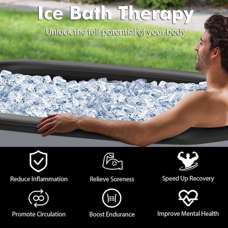 Costway XL 129 Gal Oval Ice Bath Tub for Athletes with Cover Hand Pump - See Details