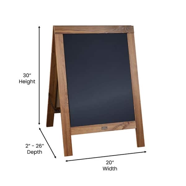 dimension image slide 6 of 15, Wood A-Frame Magnetic Chalkboard Set-Markers, Stencils, and Magnets