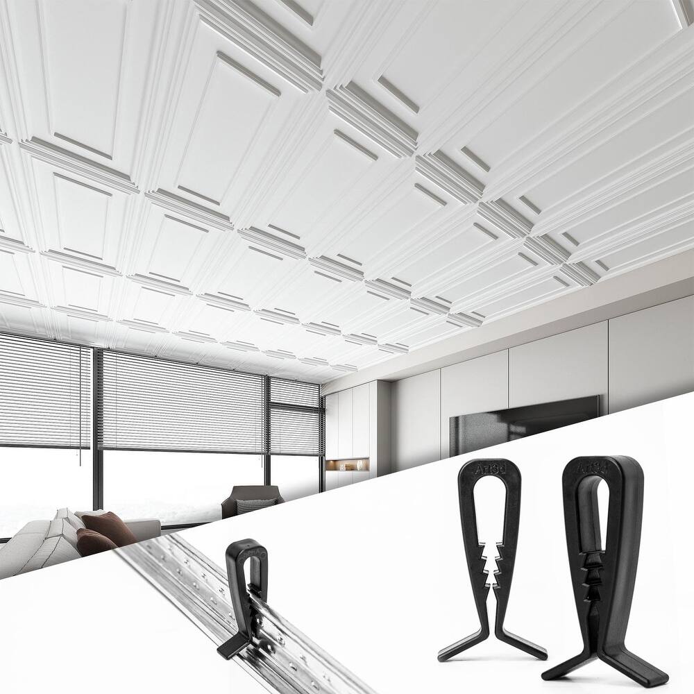 Art3d Universal Ceiling Mounting Clips-Heavy-Duty, Tool-Free Installation-50pcs