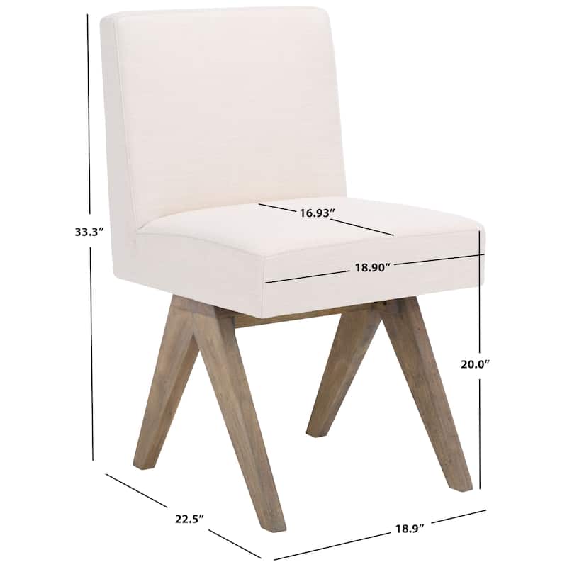 SAFAVIEH Home Oliviadella 20-inch Dining Chair - 19Wx23Dx33H - Bone/White Washed