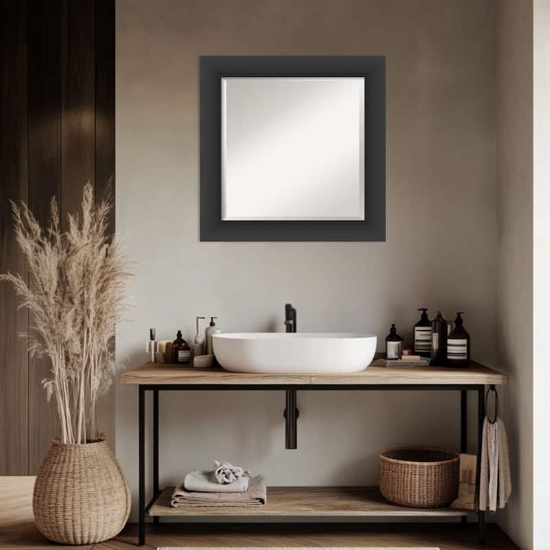 Sloped Beveled Framed Bathroom Vanity Wall Mirror