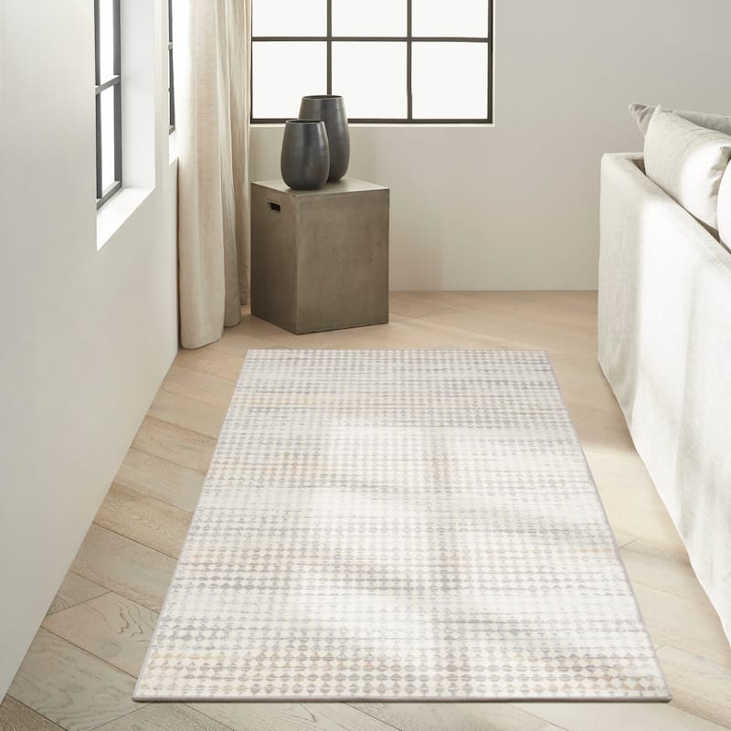 Calvin Klein CK950 Rush Indoor only Cream / Ivory Geometric Area Rug