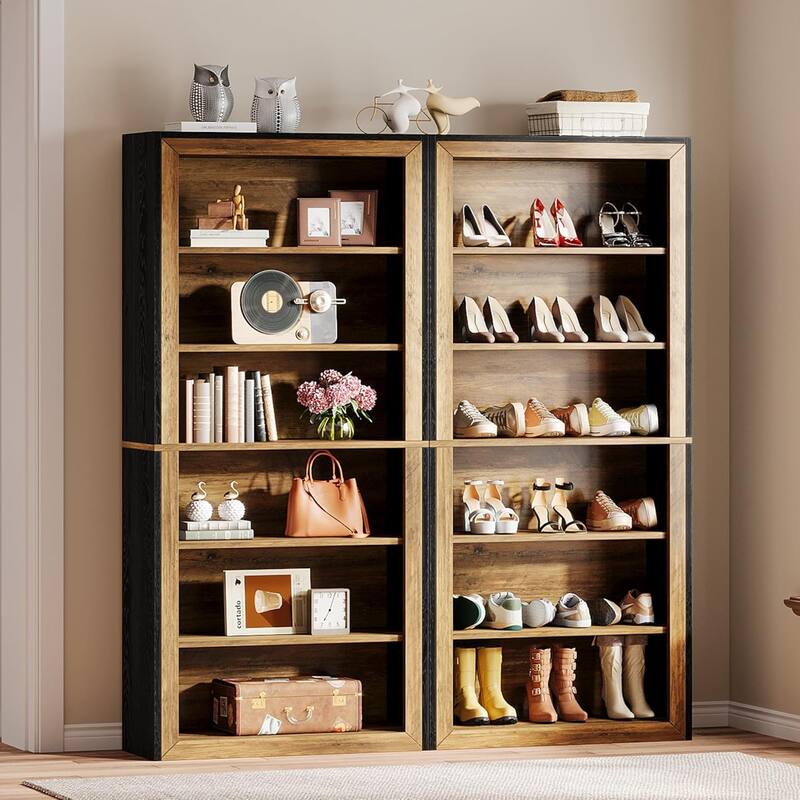 74.4'' Tall Freestanding Shoe Cabinet, Shoe Rack, Closet Storage for Entryway Living Room
