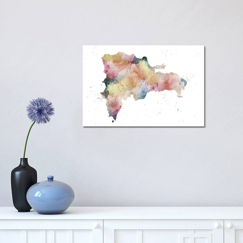 iCanvas "Dominican Republic Nature Watercolor" by WallDecorAddict Canvas Print - 12x18x1.5