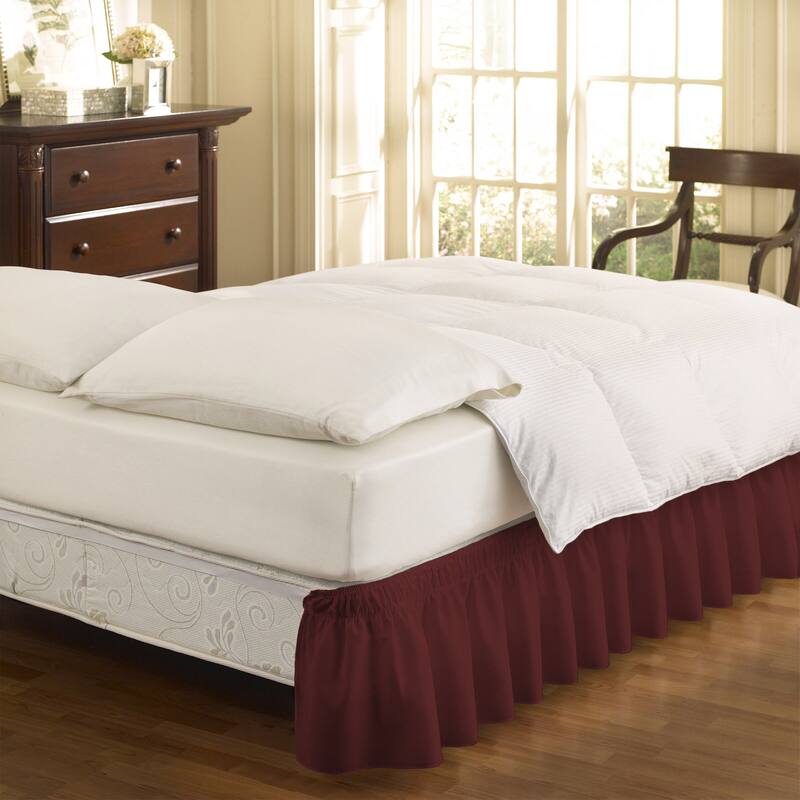 EasyFit Wrap Around Solid Ruffled Bed Skirt