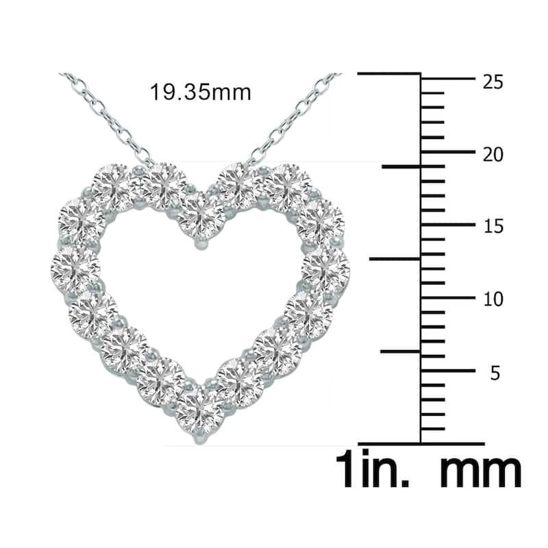 Marquee 2 Carat TW Lab Grown Diamond Heart Shape Pendant in 14K White Gold