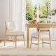 preview thumbnail 1 of 18, Christopher Knight Home - Dining Chair Wood and Rattan with Upholstered Seat, Armless Design, Breathable Cane Back Set of 2 - White + Light Oak