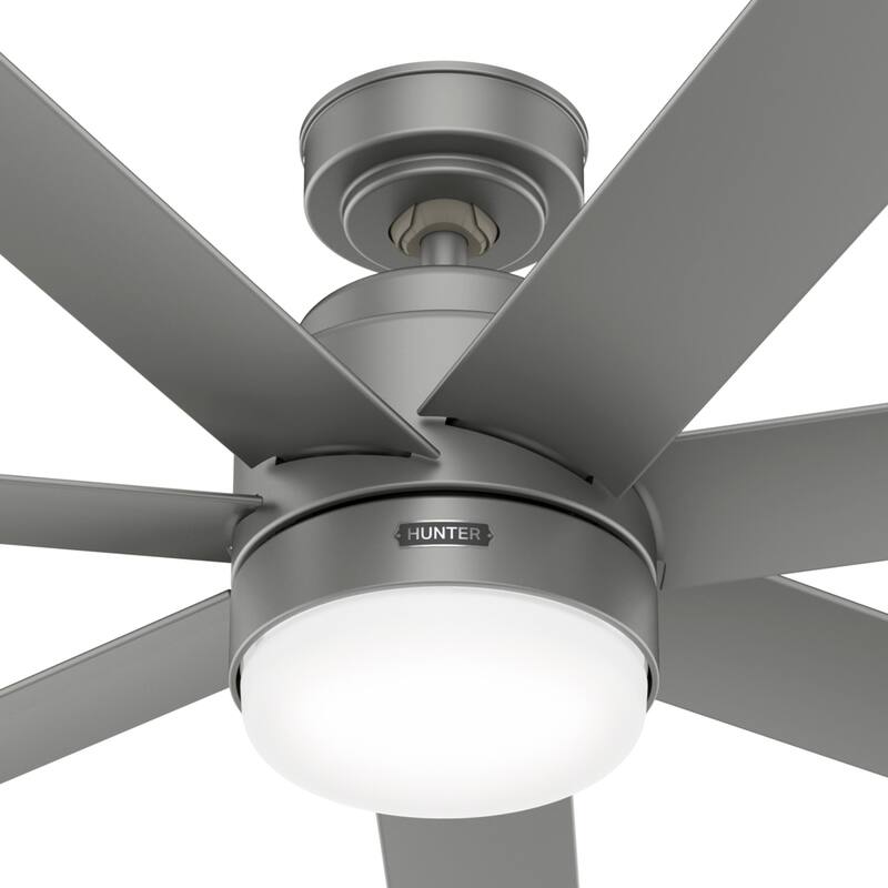 Hunter 52" Brazos Outdoor Ceiling Fan w/LED Light, Handheld Remote - Modern, Transitional, Windmill - Damp Rated - ENERGY STAR!