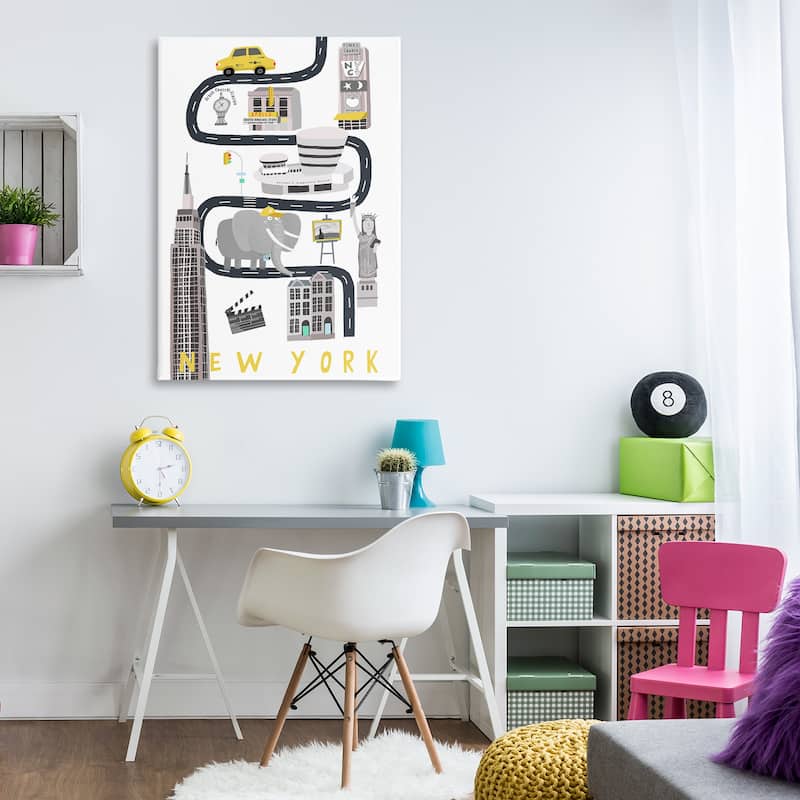 Stupell New York Whimsical Travel City Canvas Wall Art Design By Carla Daly