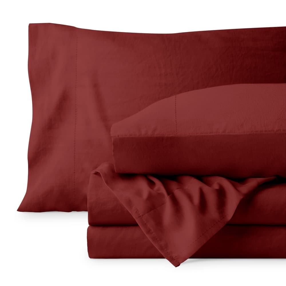 Bare Home Washed Microfiber Deep Pocket Sheet Set