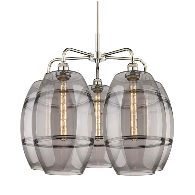 Innovations Lighting 516-5CR-24-28 Vaz Chandelier Vaz 5 Light 28" Wide - Polished Nickel / Smoked