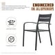 preview thumbnail 8 of 45, Outdoor Stackable Aluminum Dining Chair with Cushion (Set of 4)
