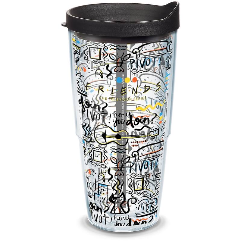 Tervis Friends Pattern Made in USA Double Walled Insulated Travel Tumbler, Classic - 24oz