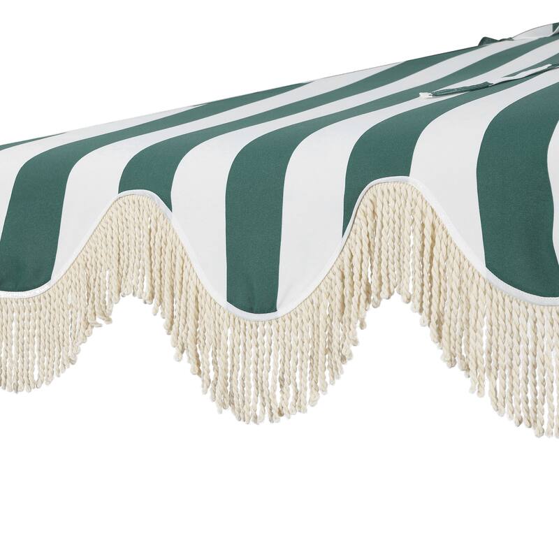 9ft Half Market Umbrella, Scalloped, Crank, Tilt, UV, by JONATHAN Y