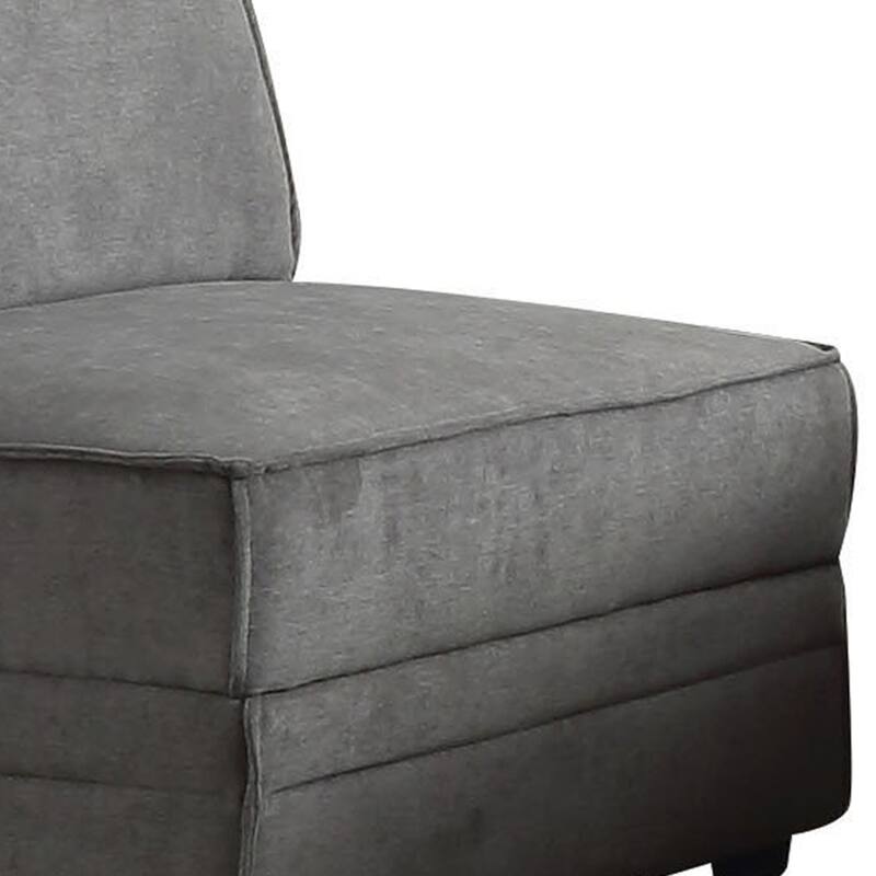 Bois Armless Chair (Reversible), Gray Velvet