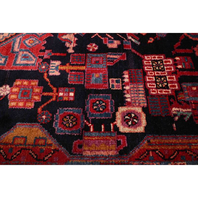 ECARPETGALLERY Hand-knotted Anatolian Vintage Dark Navy Wool Rug - 3'10 x 6'4