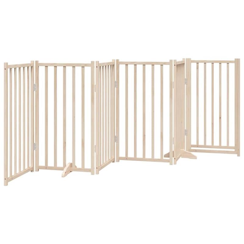 vidaXL Dog Gate Set of 6 Solid fir wood Foldable Dog Gate Rectangular - 11.8 x 118.1 x 35.4