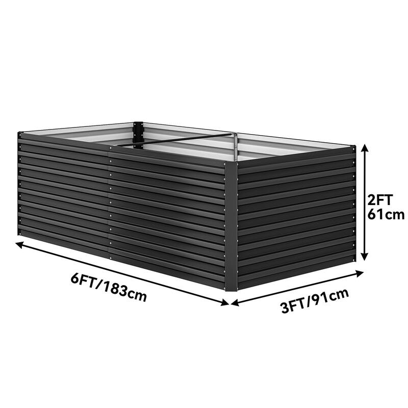 Moasis Outdoor Metal Raised Garden Bed with Gloves