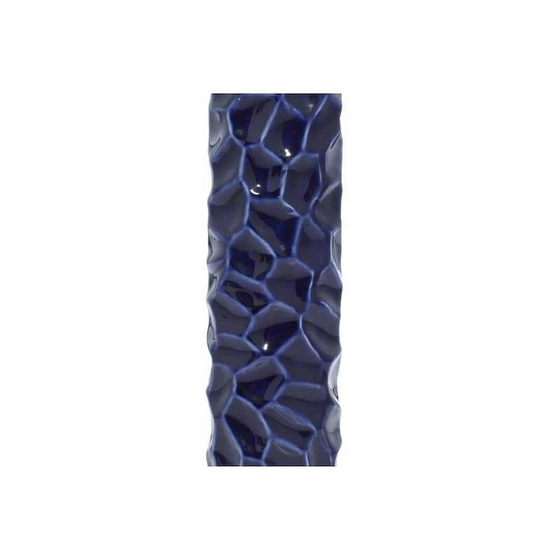 Ceramic Decorative Vase with Varying Patterns - Set of 3 Dark Blue - Roche River Decor