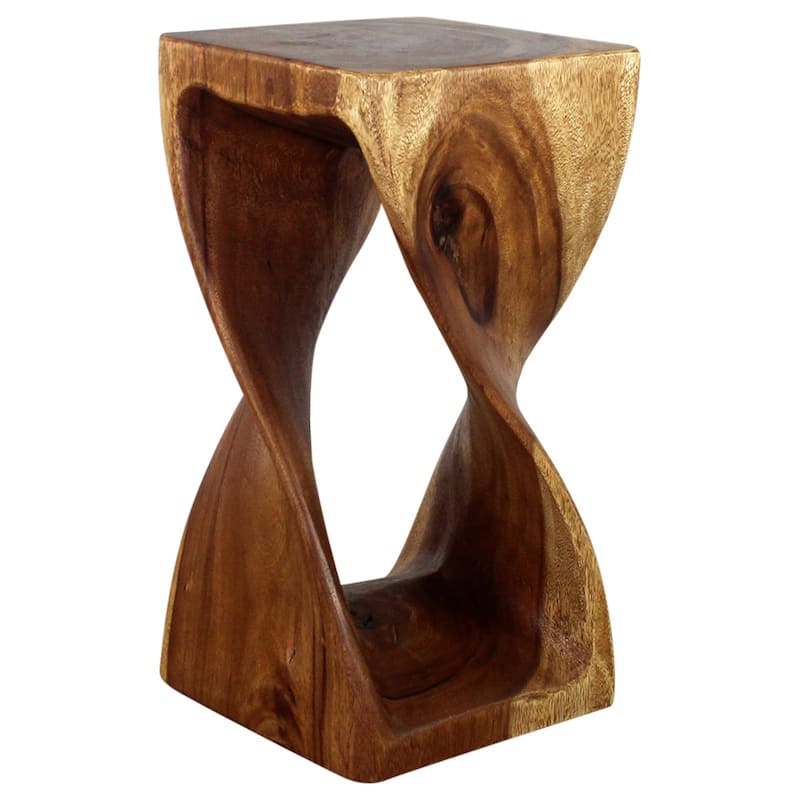 Haussmann® Original Wood Twist Stool 12 X 12 X 23 In High Walnut Oil - 12" x 12" x 23