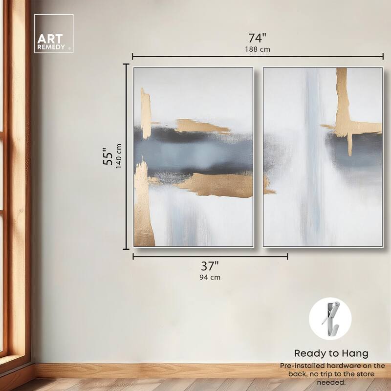 Visual Gold Vortex I Canvas Set of 2 by Art Remedy