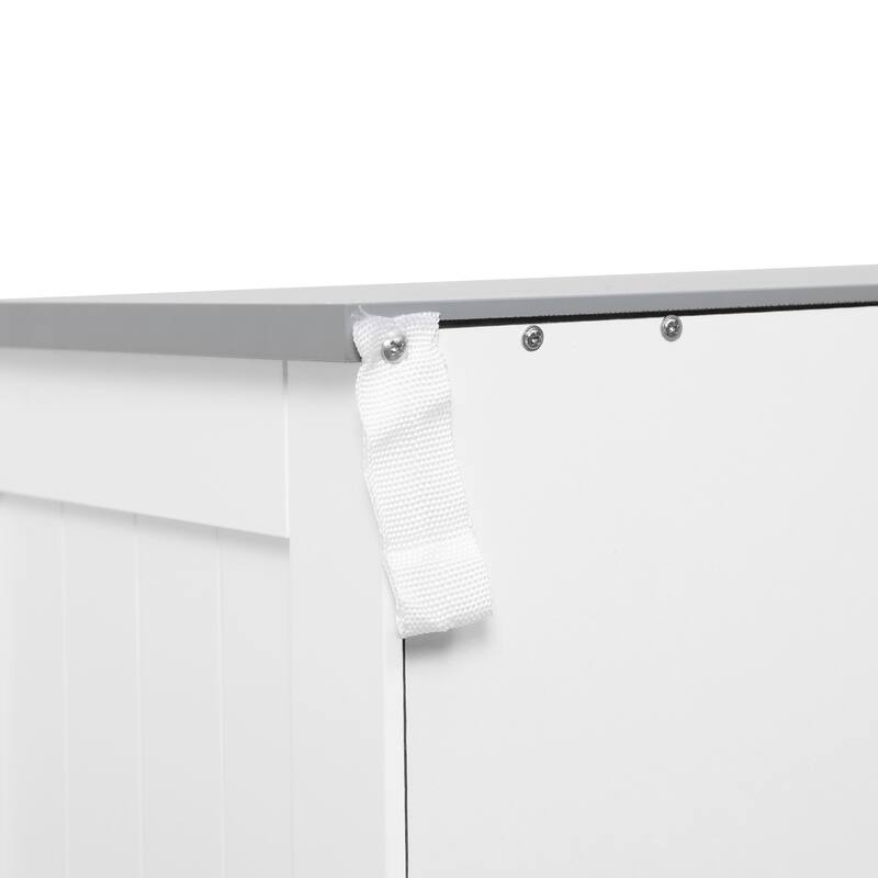kleankin Bathroom Floor Cabinet, Freestanding Linen Cabinet, Storage Cupboard with 2 Drawers, Double Doors