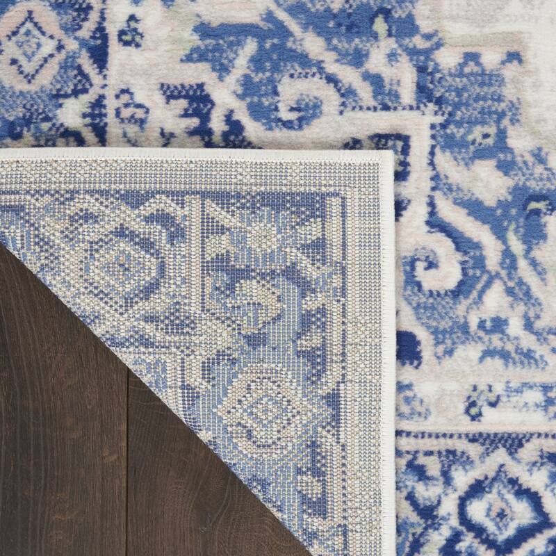 Boviz Power Loomed Distressed Floral Non Skid Stain Resistant Area Rug By HomeRoots - 120' X '84' X '0.39