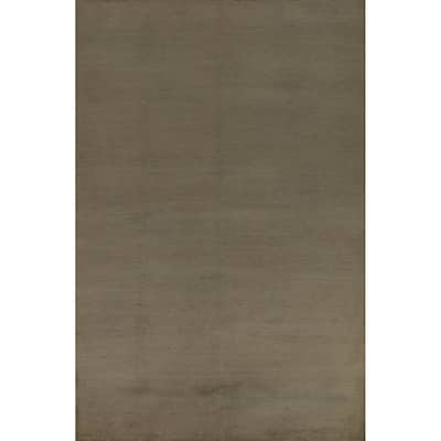 Beige & Gray Gabbeh Modern Area Rug Hand-Knotted Wool Carpet - 6'6" x 9'7"