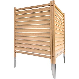 AVAWING 2-Pack No-Dig Privacy Screen With Planter – 36"W X 45"H, Cedar Wood, White