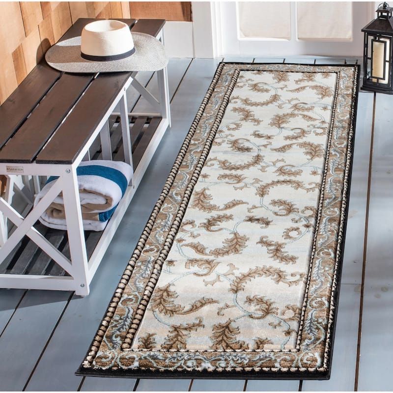 Glamour Cream/Black Polypropylene Area Rug