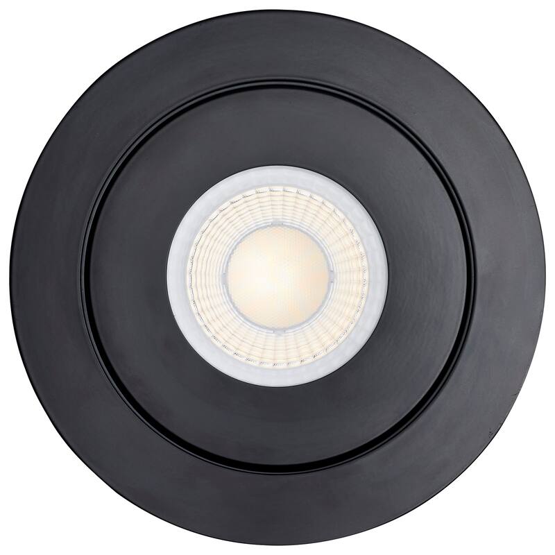 15 Watt CCT Selectable LED Direct Wire Downlight Gimbaled 6 Inch Round Remote Driver Black