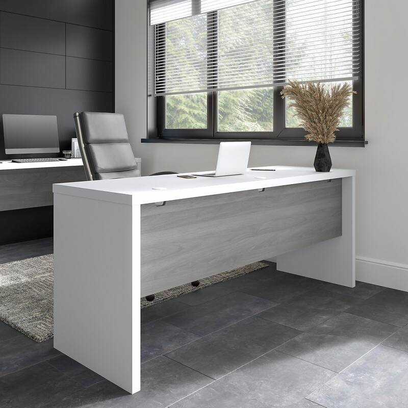 Echo 72W Computer Desk by Bush Business Furniture - Pure White/Modern Gray