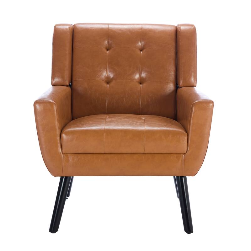 PU Accent Chair with Curved Back