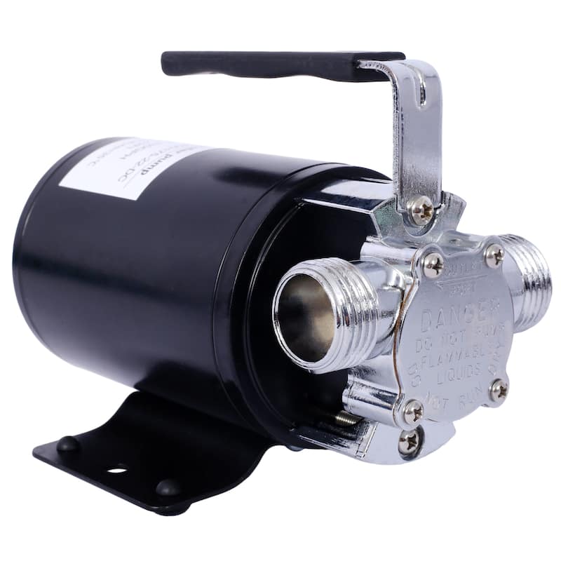 DC 12-Volt 330GPH Battery Powered Mini Portable Electric Utility Sump Transfer Water Pump with Water Hose Kit Black