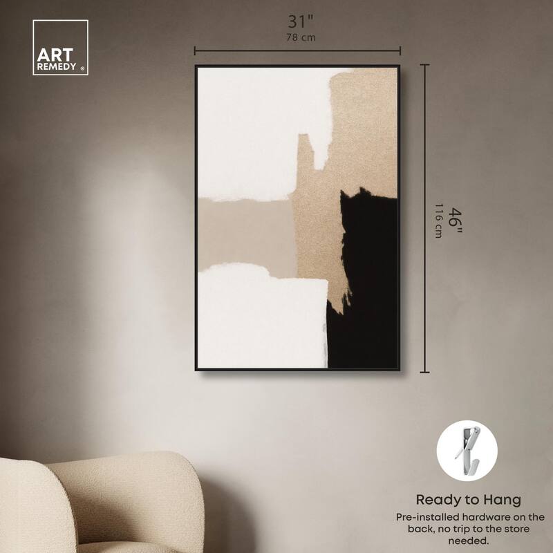 Beige and Black III Canvas by Art Remedy