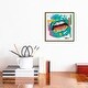 preview thumbnail 6 of 13, iCanvas "Lips Open Teal" by NUWARHOL Framed