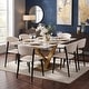 preview thumbnail 61 of 75, Voren Modern Rectangular Dining Table, Sintered Stone/Tempered Glass Top & Stainless Steel Gold Finish Pedestal Base