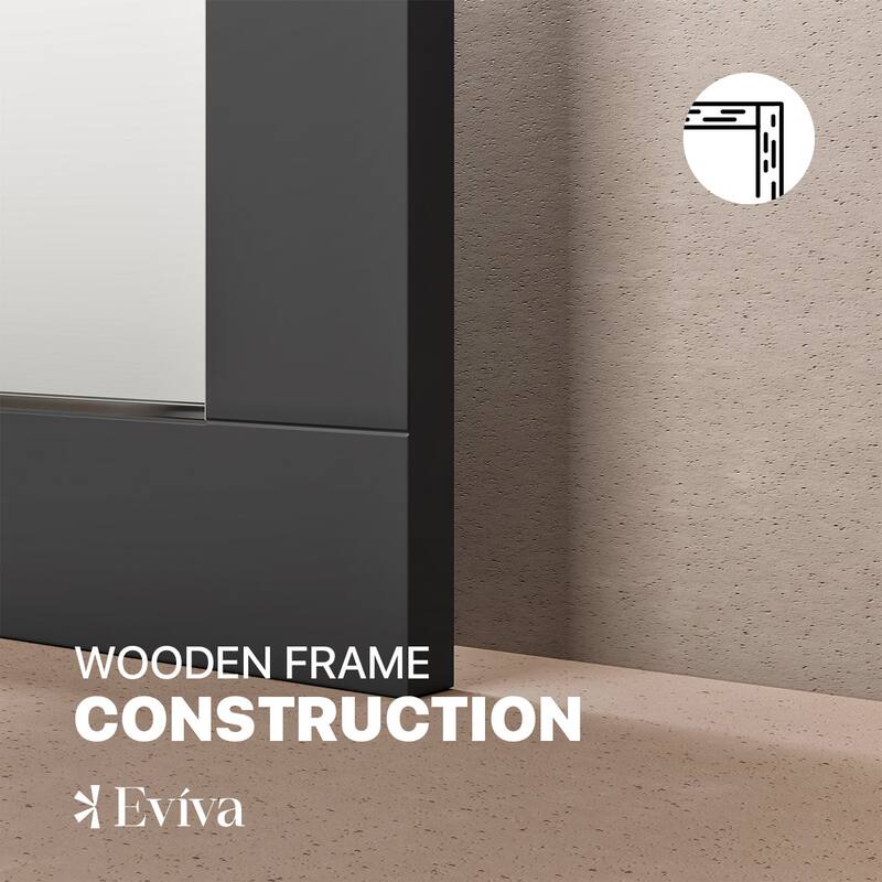 Eviva Aberdeen 24-inch Espresso Wooden Framed Bathroom Wall Mirror