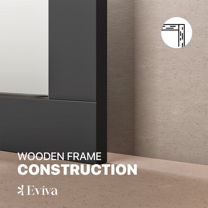 Eviva Aberdeen 60" x 30" Rectangular Espresso Wooden Framed Mirror - N/A