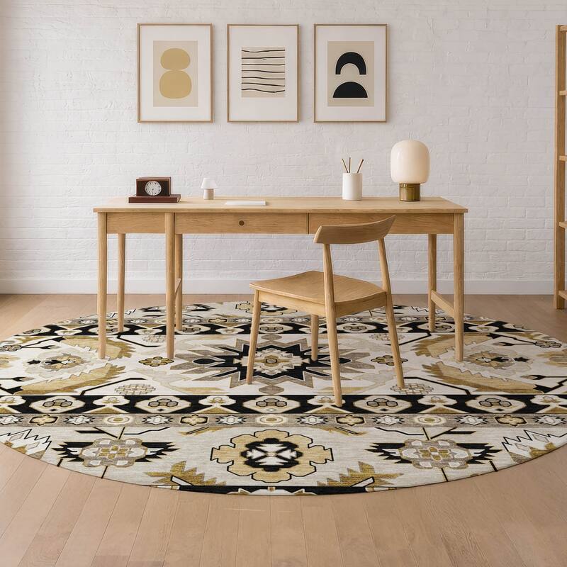 Machine Washable Indoor/ Outdoor Traditional Aspen Chantille Rug